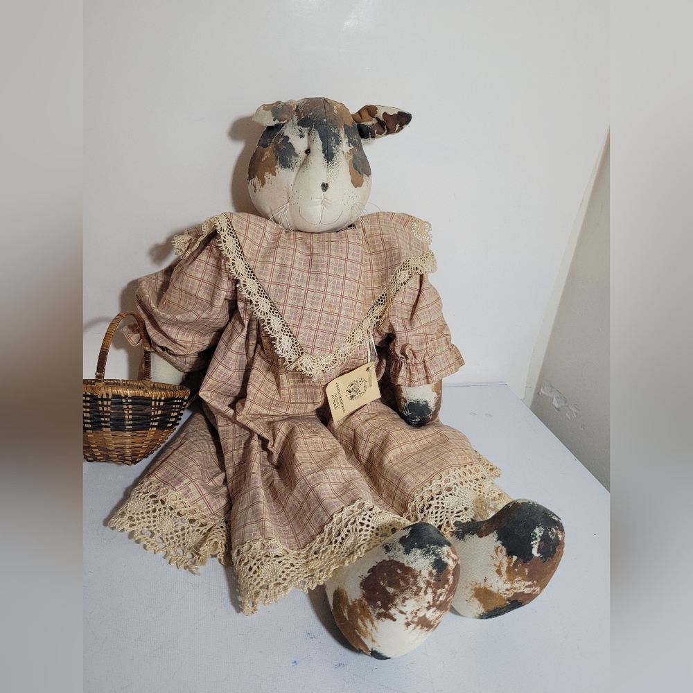 Vintage Premitive Calico Bunny Doll #doll#bunny#premitive
